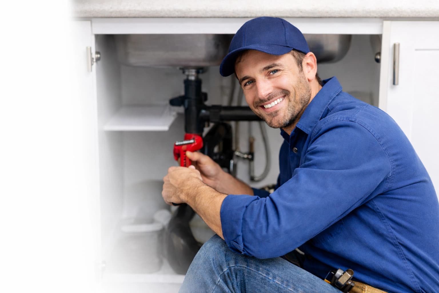 Artisan plombier professionnel au travail dans l'Oise